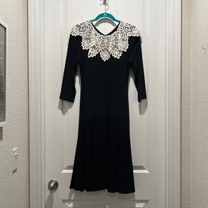 Jane Singer Sz S wool lace collar Wednesday Addams dress